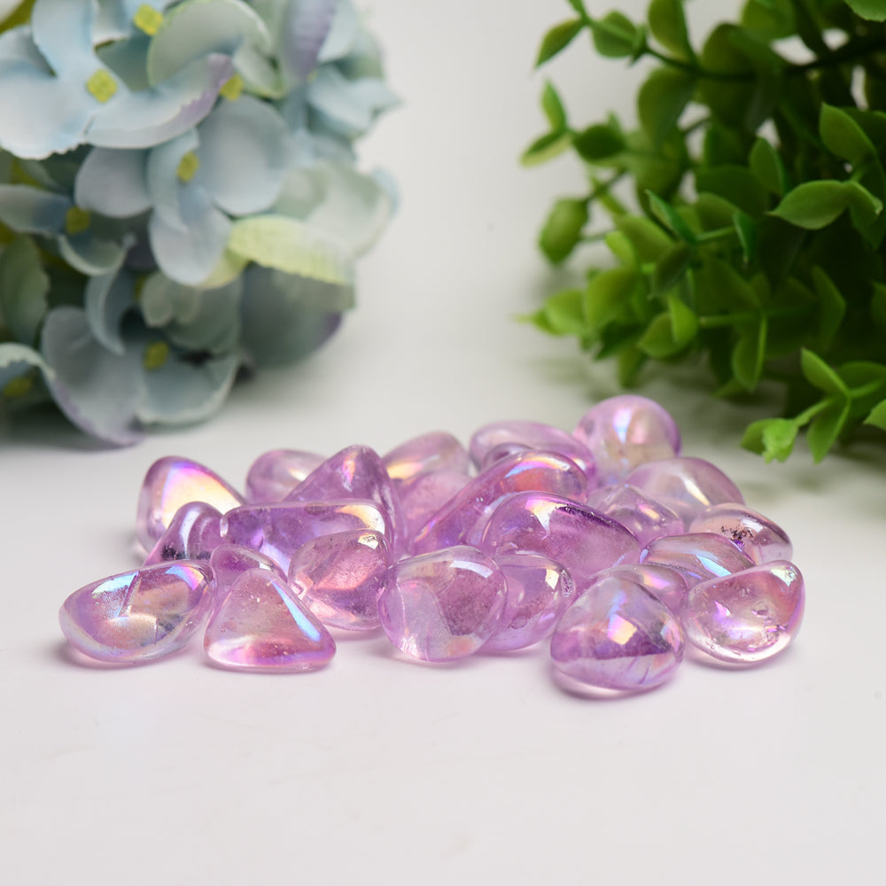 15-30mm Aura Amethyst Crystal Tumbles Bulk Wholesale