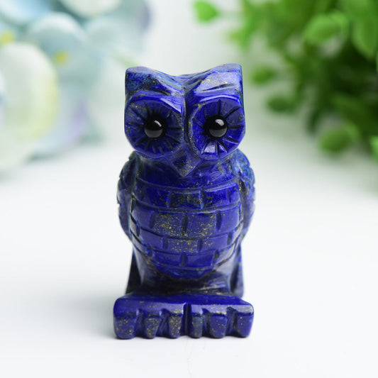 2.6" Lapis Lazuli Owl Crystal Carving Bulk Wholesale