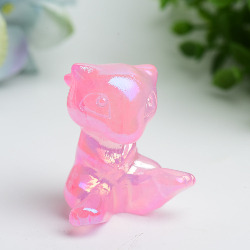 Aura Pink Cartoon Crystal Carvings Bulk Wholesale