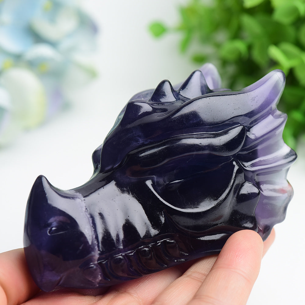 4.0" Fluorite Dragon Head Carving Bulk Wholesale