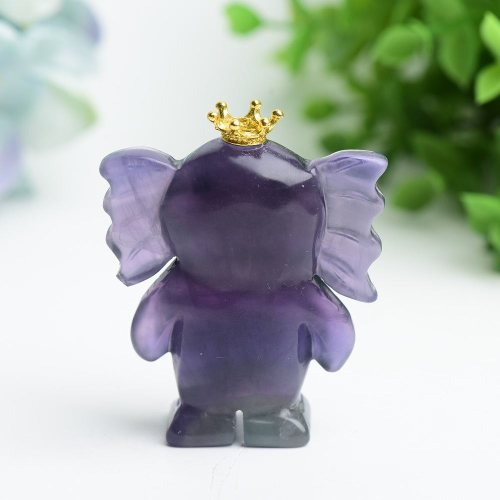 2.5" Fluorite Elephant Crystal Carving Bulk Wholesale