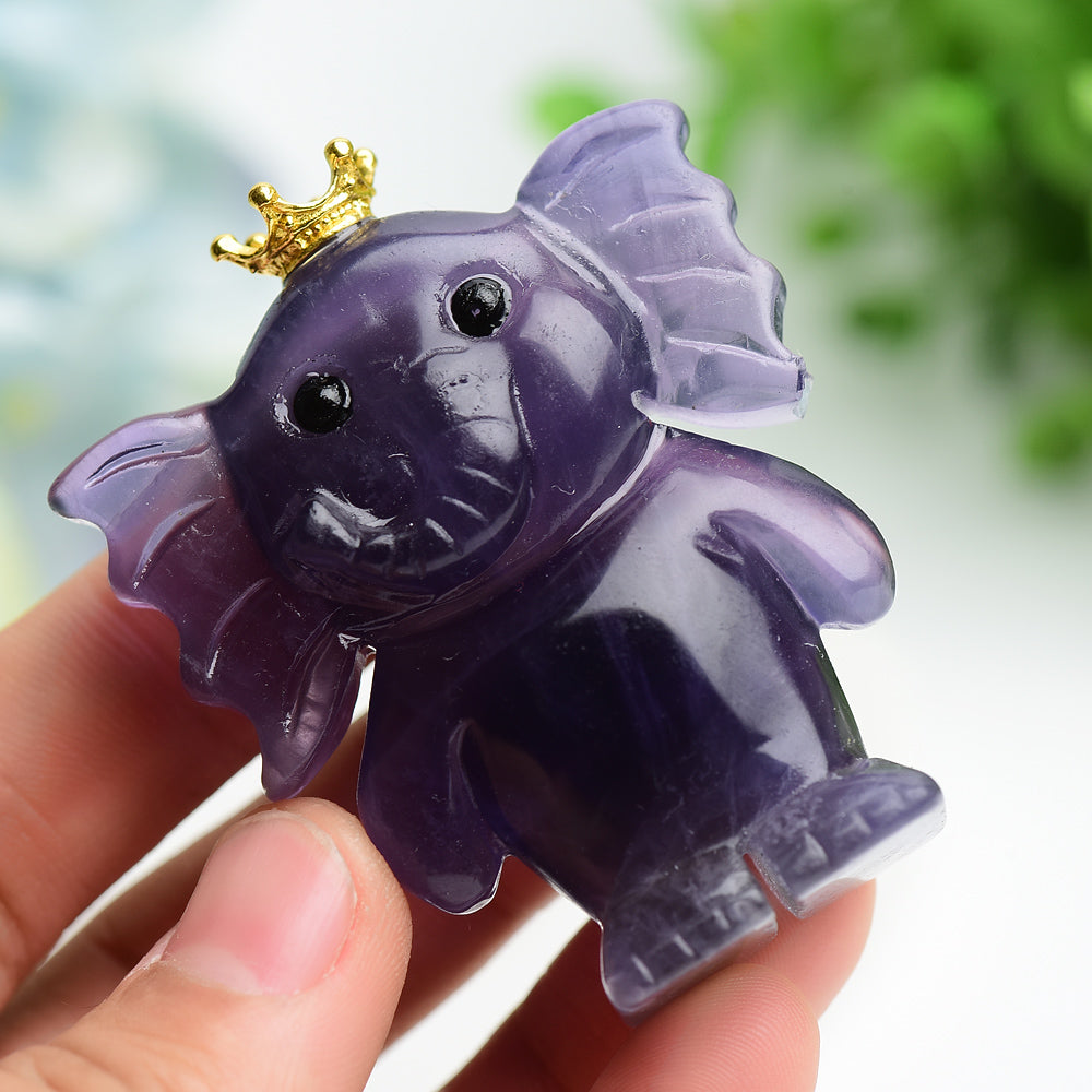 2.5" Fluorite Elephant Crystal Carving Bulk Wholesale