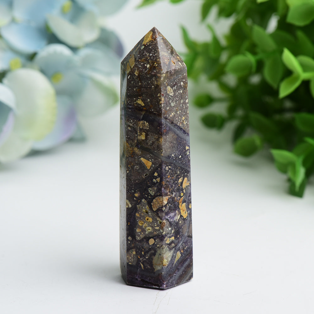 2.5"-4.0" Purple Fluorite Root Crystal Point Bulk Wholesale