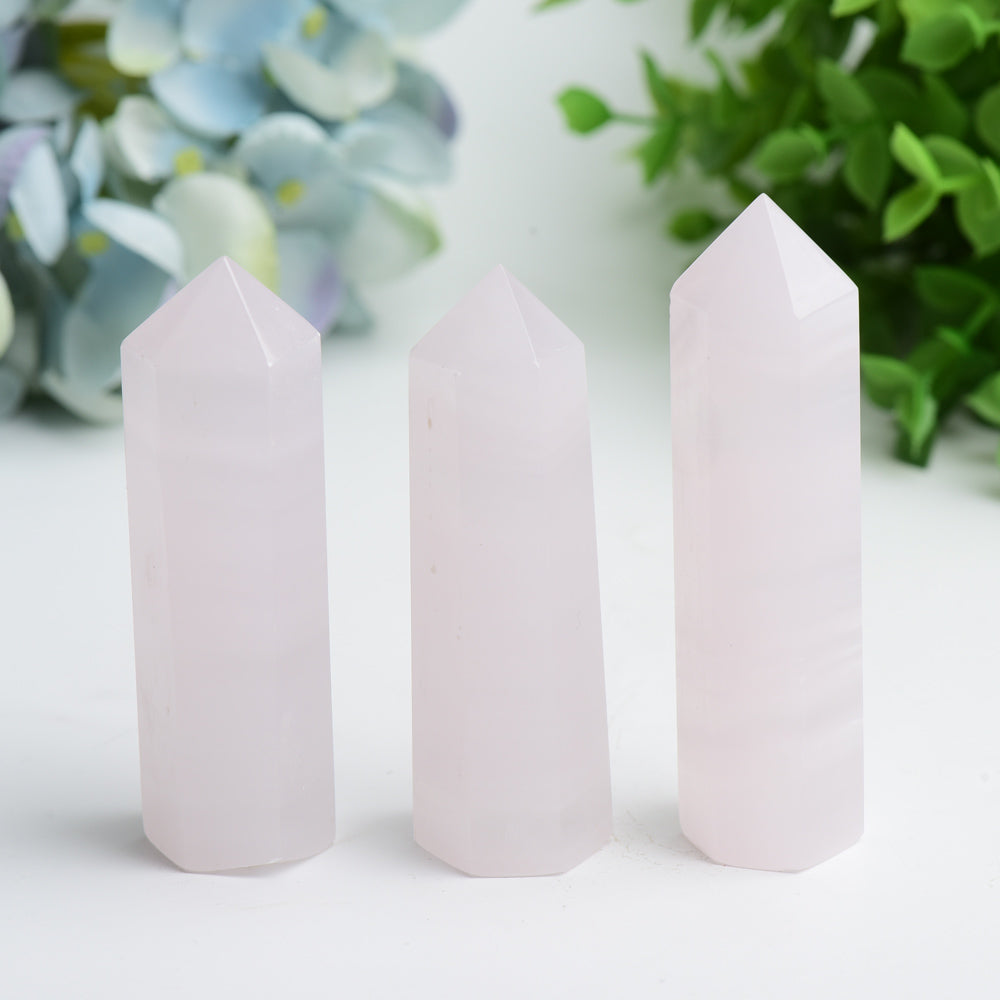 2.5"-4.0" Pink Calcite Crystal Points Bulk Wholesale