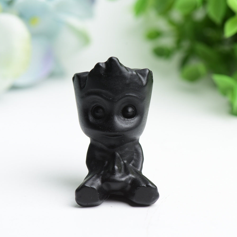 Black Obsidian Cartoon Carvings Bulk Wholesale