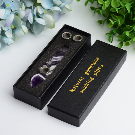 4.4" Drean Amethyst Smoking Pipe with Filter Brush Set Bulk Wholesale