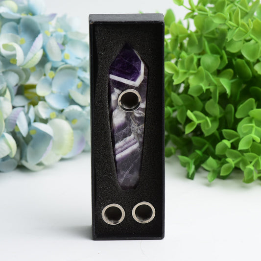 4.4" Drean Amethyst Smoking Pipe with Filter Brush Set Bulk Wholesale