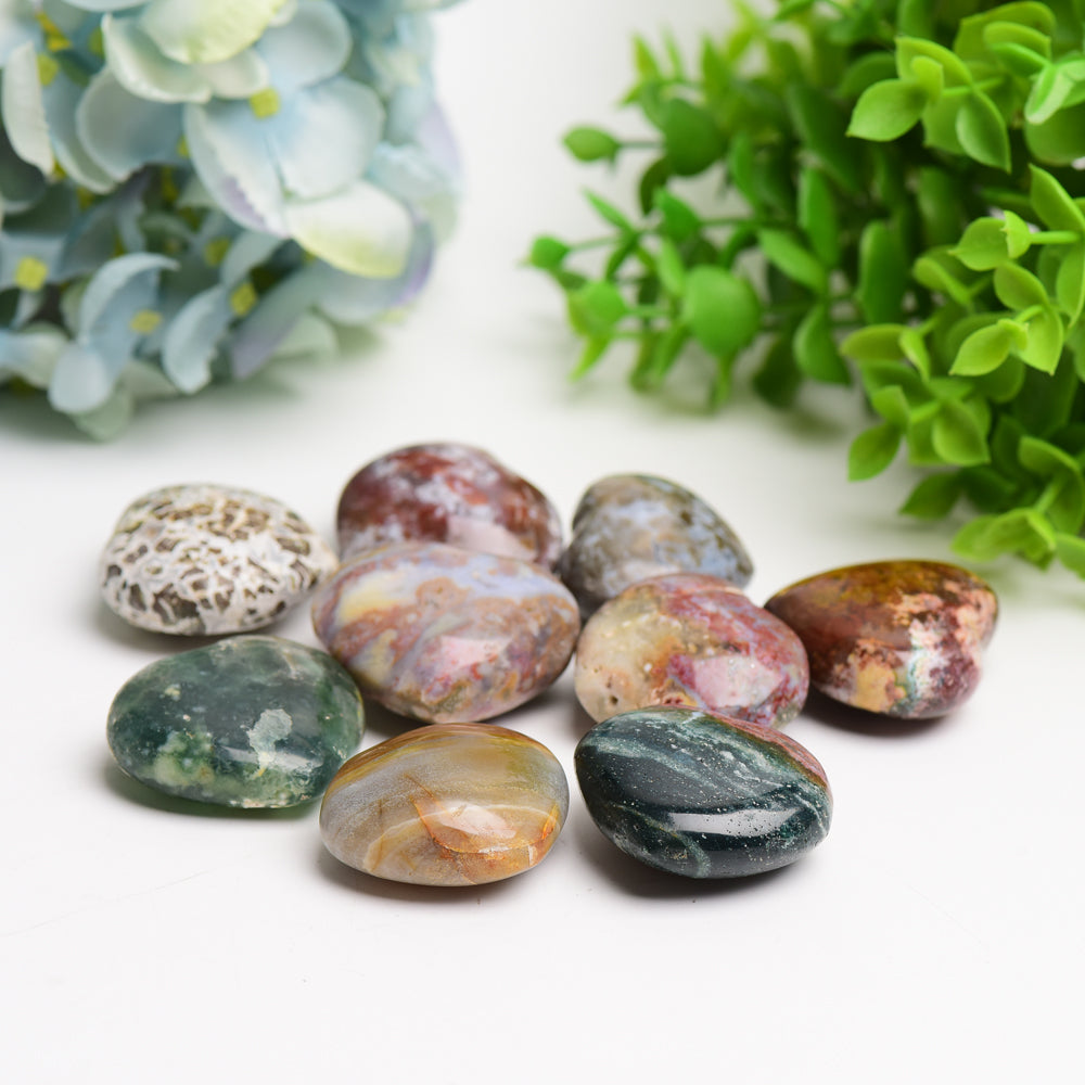 1.6" Ocean Jasper Heart Crystal Carving Bulk Wholesale