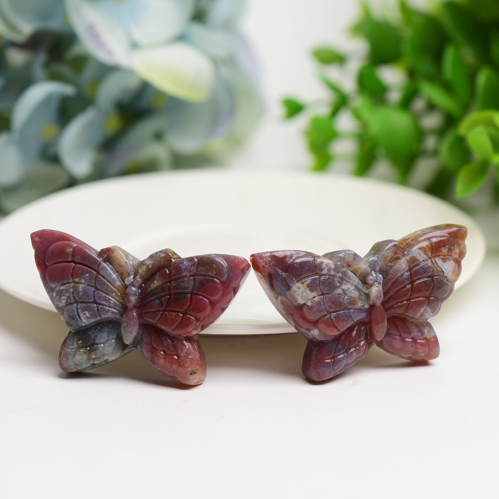 2.0" Ocean Jasper Butterfly Crystal Carving Bulk Wholesale