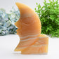 8.0" Orange Calcite Moon Rose Crystal Carving Free Form Bulk Wholesale