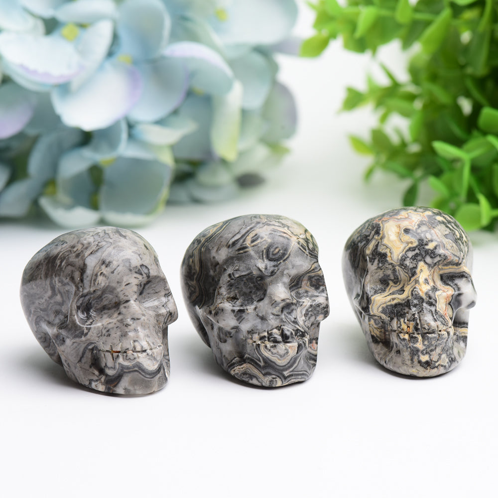 2.0" Piccaso Stone Skull Crystal Carving Bulk Wholesale