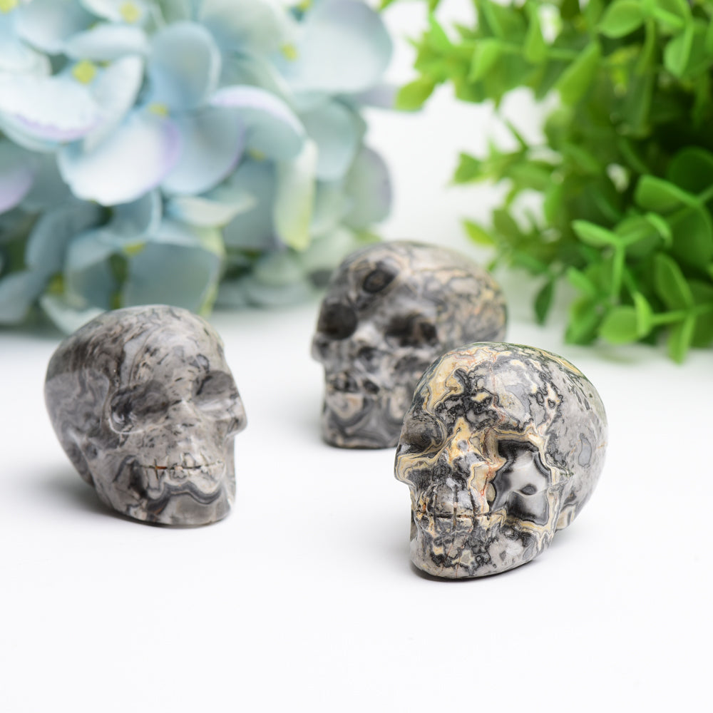 2.0" Piccaso Stone Skull Crystal Carving Bulk Wholesale