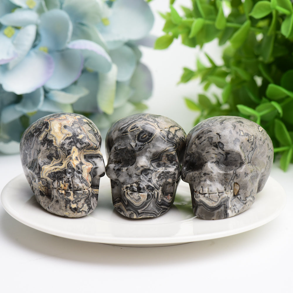 2.0" Piccaso Stone Skull Crystal Carving Bulk Wholesale