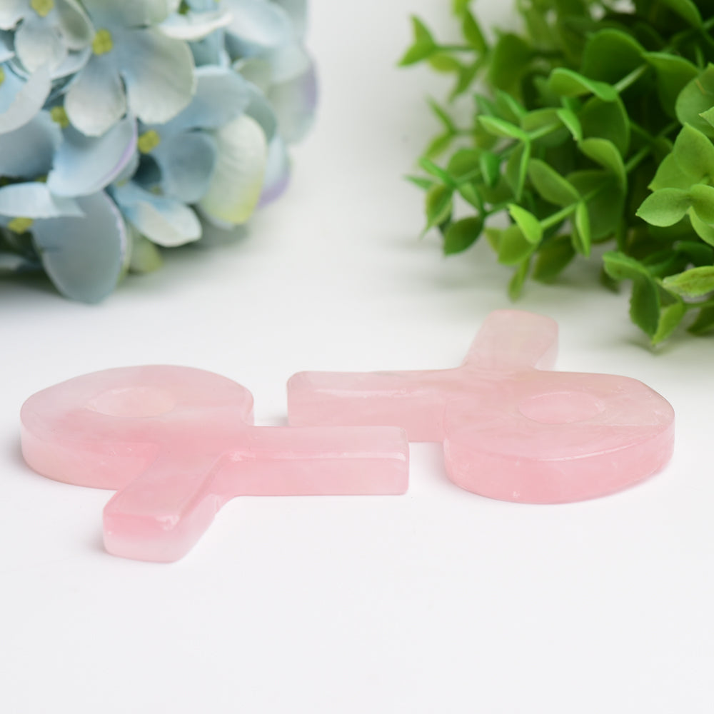 2.8" Rose Quartz Ribbon Crystal Carving Bulk Wholesale