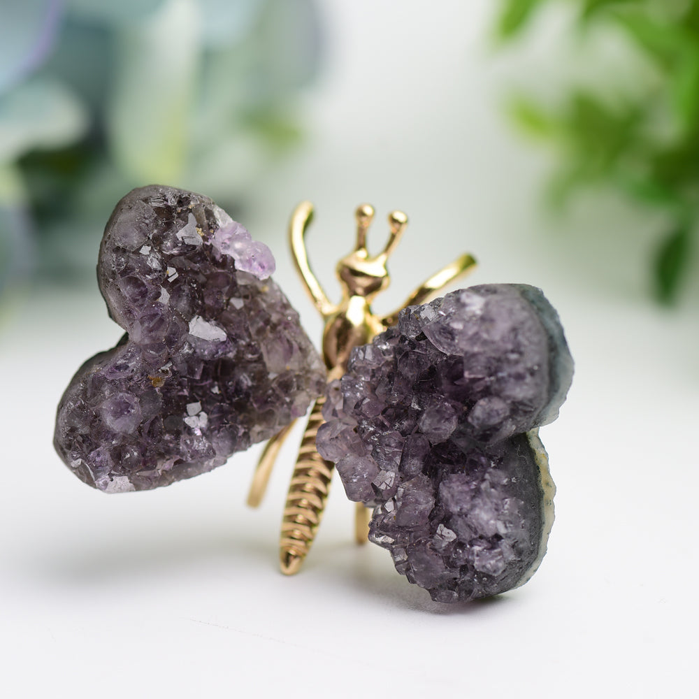 2.1" Amethyst Cluster Butterfly Design Free Form Bulk Wholesale