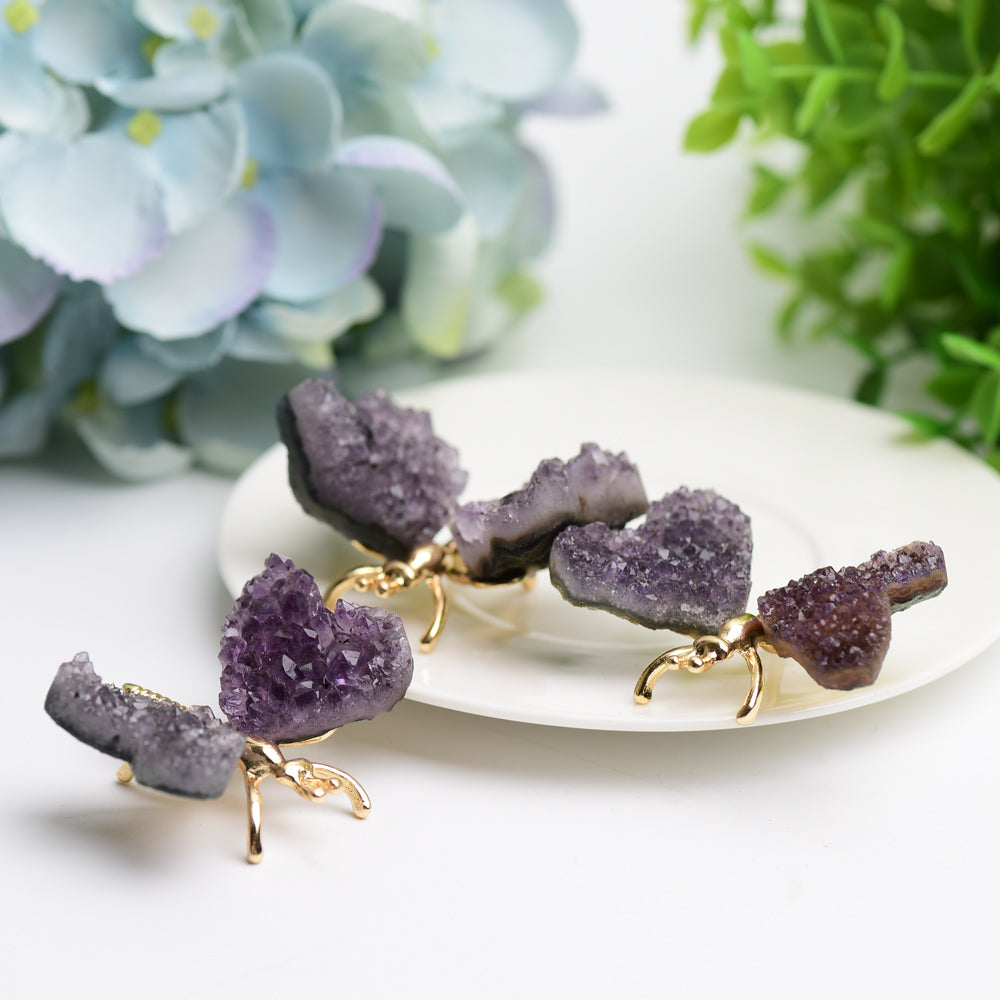 2.1" Amethyst Cluster Butterfly Design Free Form Bulk Wholesale