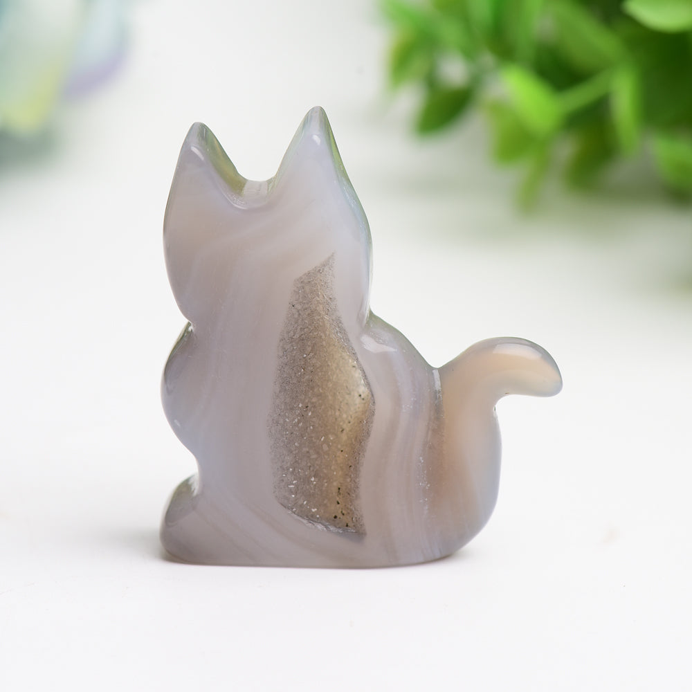 2.0" Agate Cat Crystal Carving Bulk Wholesale