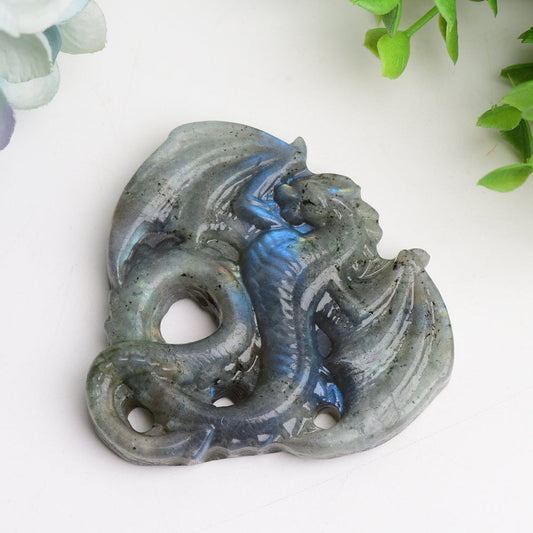 3.0" Lavradorite Dragon Crystal Carving Bulk Wholesale