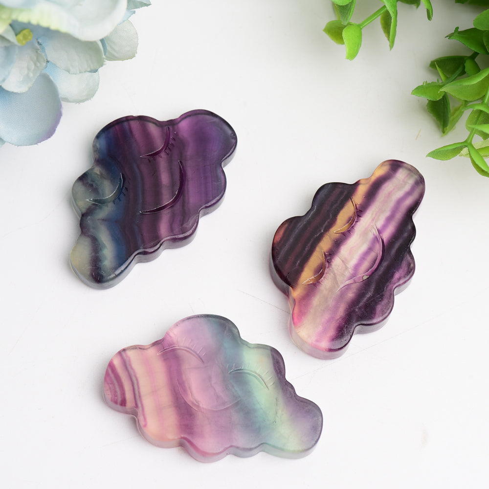 2.3" Rainbow Fluorite Cloud Crystal Carving Bulk Wholesale