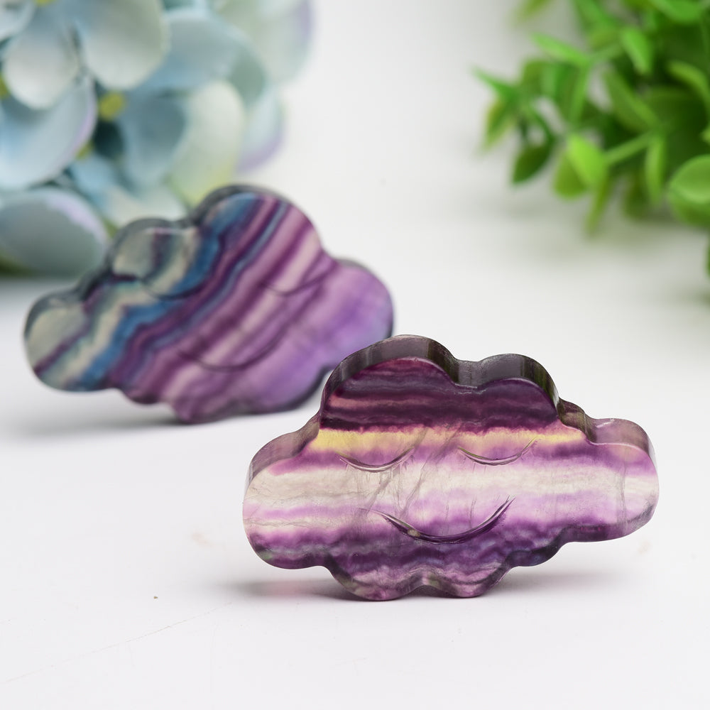 2.3" Rainbow Fluorite Cloud Crystal Carving Bulk Wholesale