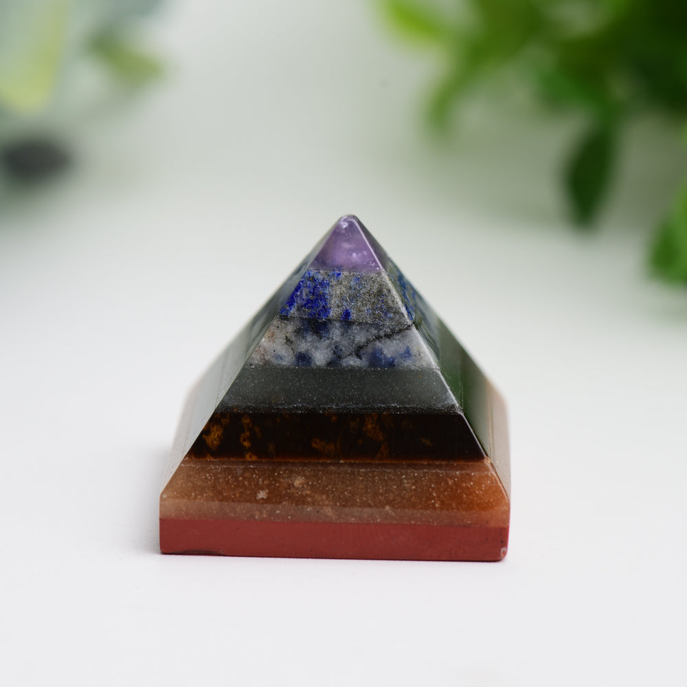 1.0" Chakra Pyramid Crystal Carving Bulk Wholesale