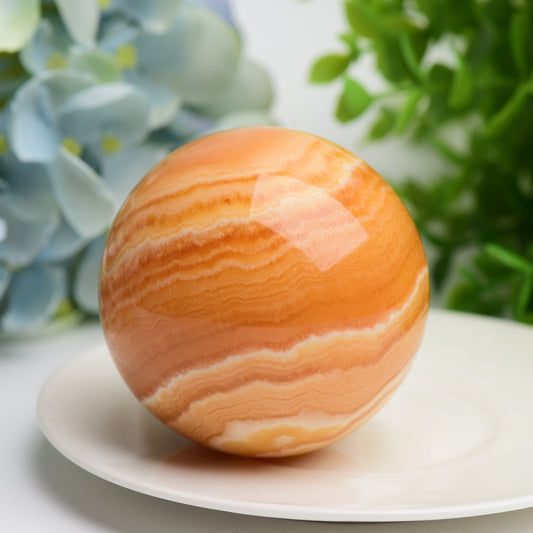 2.0"-4.0" Orange Calcite Crystqal Sphere Bulk Wholesale