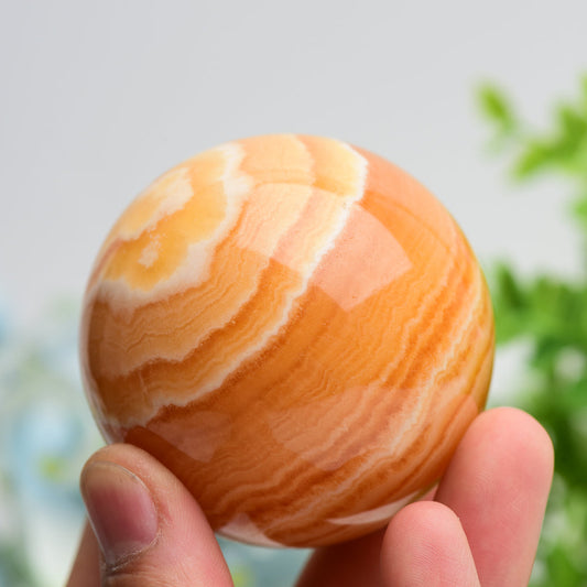 2.0"-4.0" Orange Calcite Crystqal Sphere Bulk Wholesale