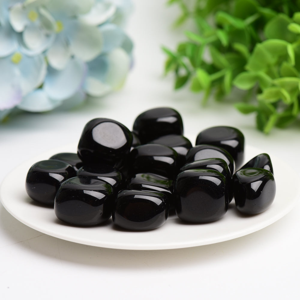 Black Obsidian Crystal Tumbles Bulk Whoelsale