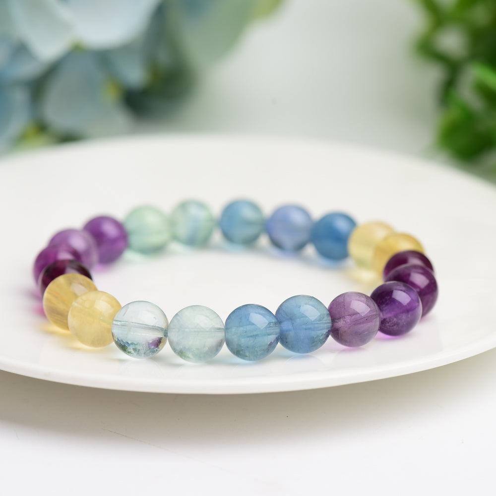 9mm Mixed Fluorite Bracelet Bulk Wholesale