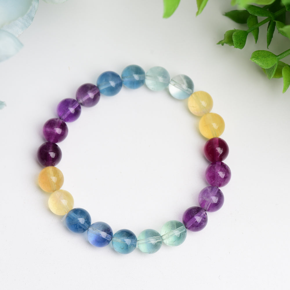 9mm Mixed Fluorite Bracelet Bulk Wholesale