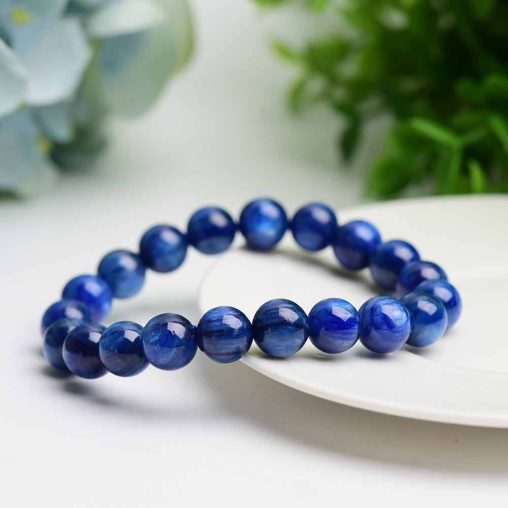 10mm Blue Kyanite Crystal Bracelet Bulk Wholesale