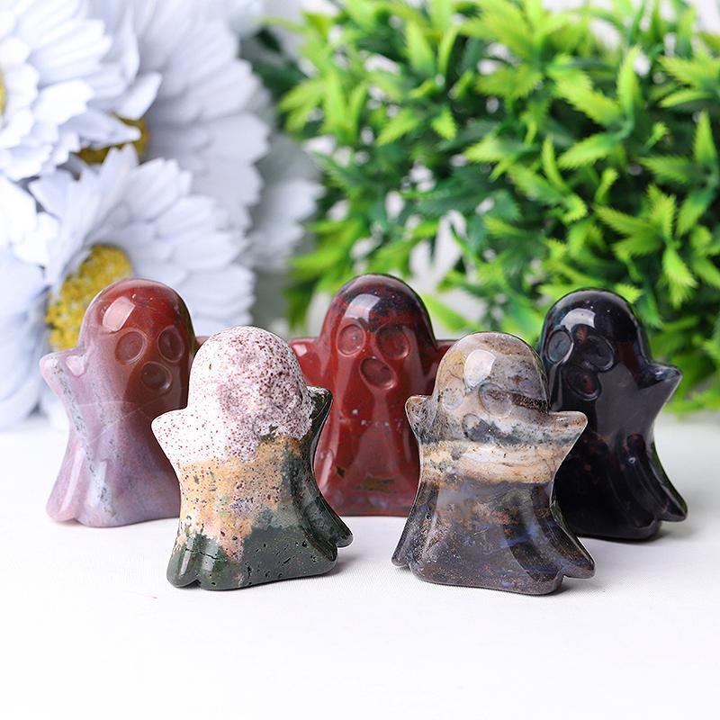 1.8" Ocean Jasper Ghost Crystal Carvings for Halloween Best Crystal Wholesalers