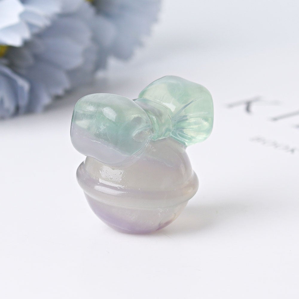 1.6" Fluorite Ring Bell Crystal Carvings Mini Christmas Best Crystal Wholesalers