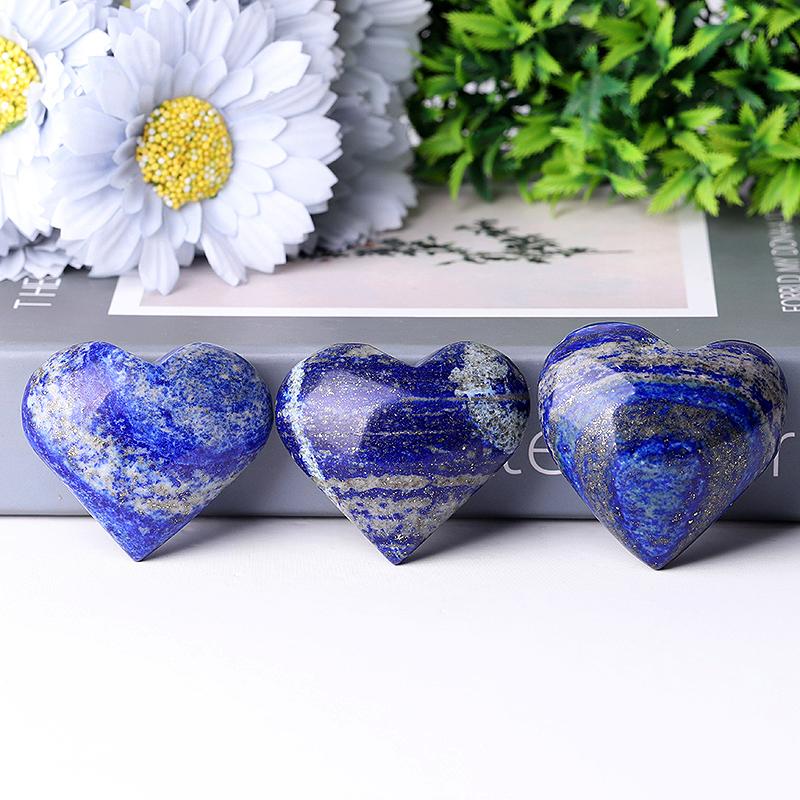 2.0-2.5" Lapis Heart Shape Crystal Carvings Best Crystal Wholesalers