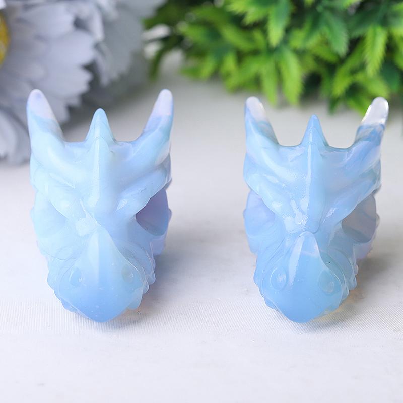 2.7" Blue Opalite Dragon Head Crystal Carvings Best Crystal Wholesalers