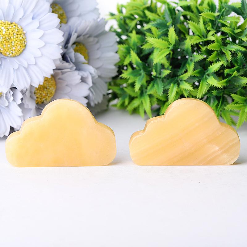 2.8" Yellow Jade  Cloud Crystal Carvings Model Bulk Best Crystal Wholesalers