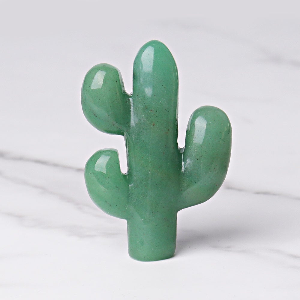 3.1" Green Aventurine Cactus Crystal Carvings Plants Bulk Best Crystal Wholesalers