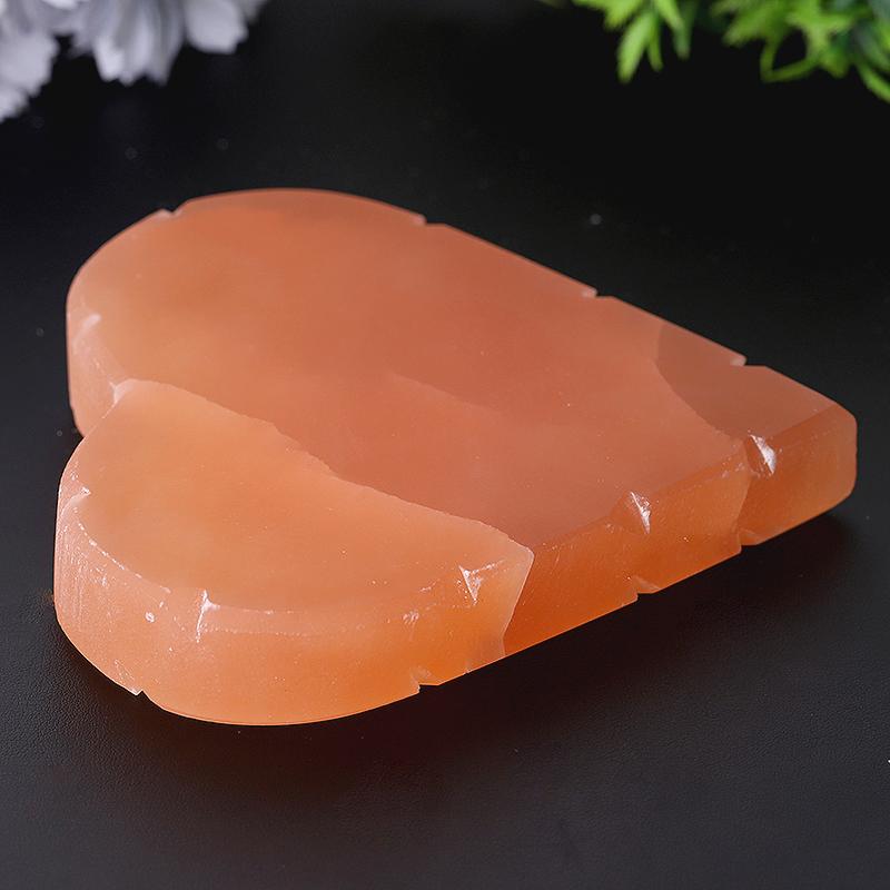 5" Peach Selenite Heart Shape Carving Bulk Best Crystal Wholesalers