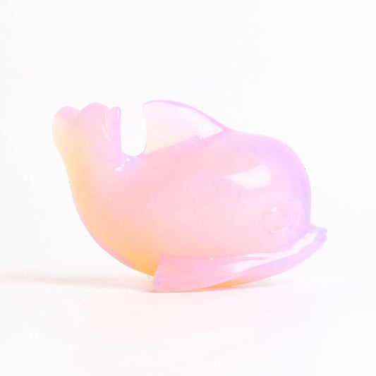 Pink Opalite Dolphin Carving Animal Bulk Decoration Best Crystal Wholesalers