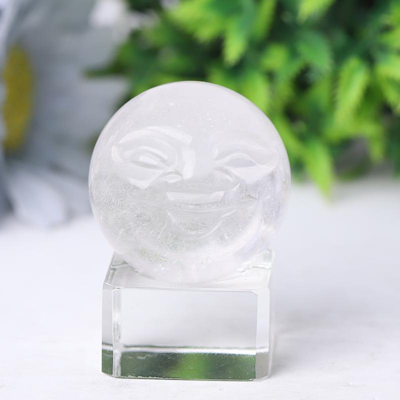 1.35" Smile Face Crystal Carvings Best Crystal Wholesalers