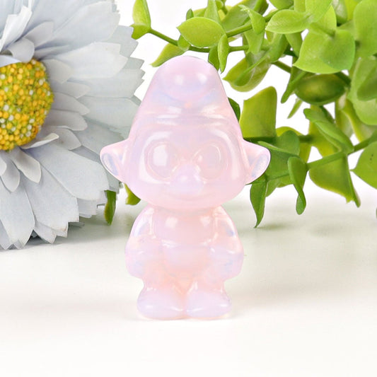 2" Pink Opalite Smurfs Crystal Carvings Cartoon BulkBest Crystal Wholesalers