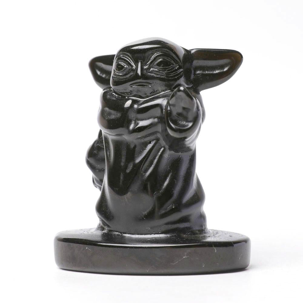 Black Obsidian Master Yoda Crystal Carvings Cartoon Bulk Cartoon BulkBest Crystal Wholesalers