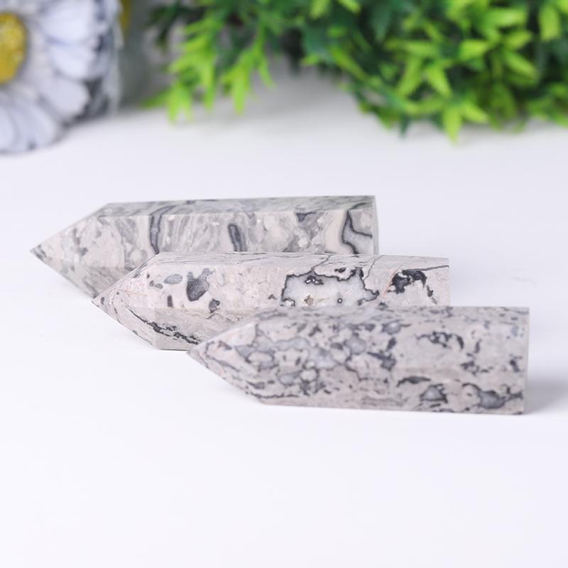 Wholesale Natural Picasso Jasper Point Crystal Tower Healing Stone for Feng Shui Decoration Best Crystal Wholesalers