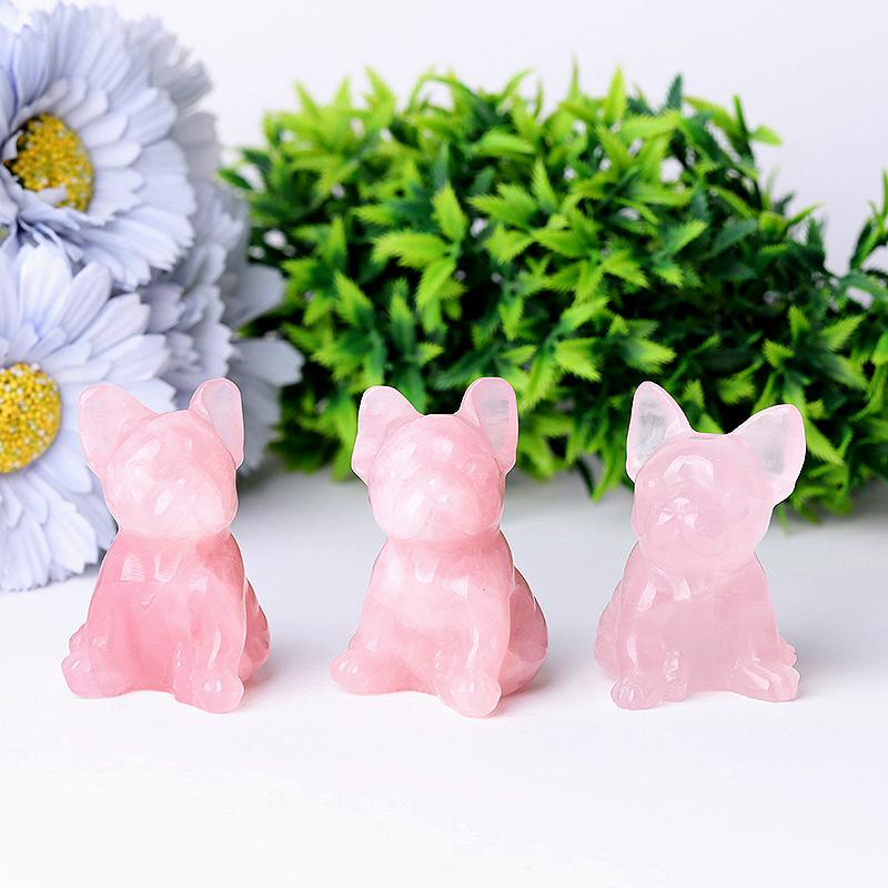 Rose Quartz Dog Crystal Carvings Animal Bulk Best Crystal Wholesalers