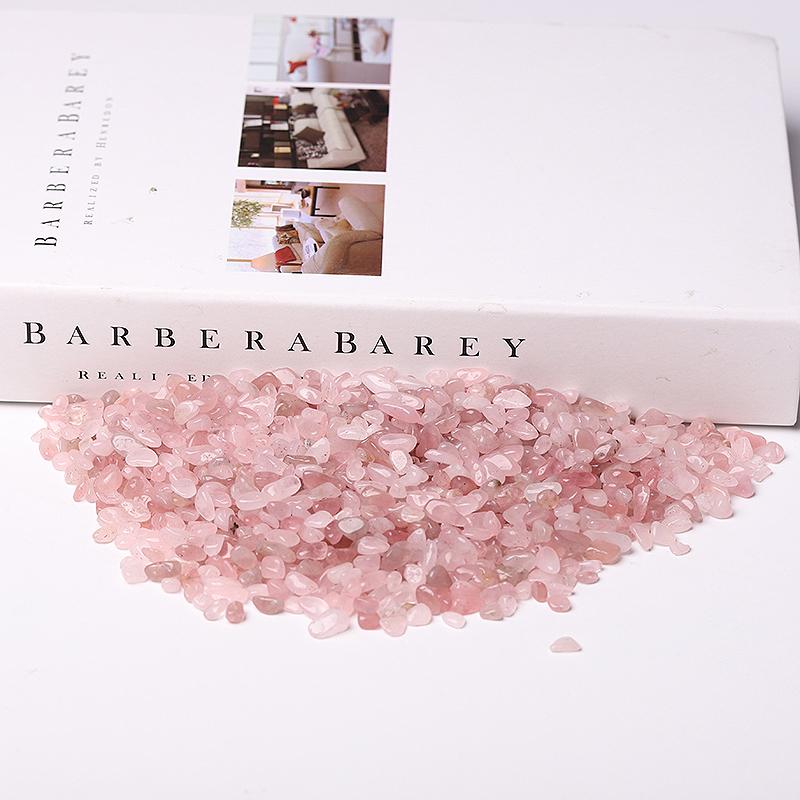 0.1kg Different Size High Quality Natural Rose Quartz Chips Crystal Chips for Decoration Best Crystal Wholesalers