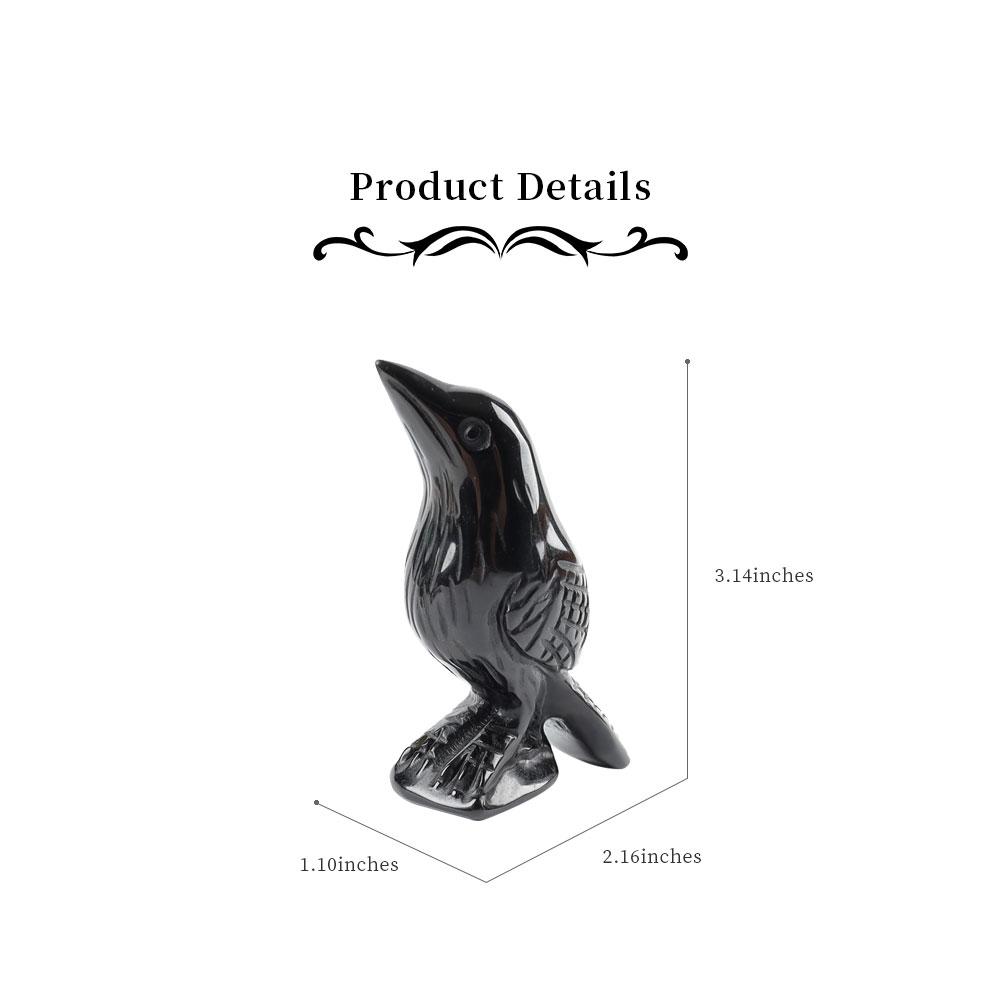 Black Obsidian Crystal Carving Animal Bulk Crow Free Form Best Crystal Wholesalers