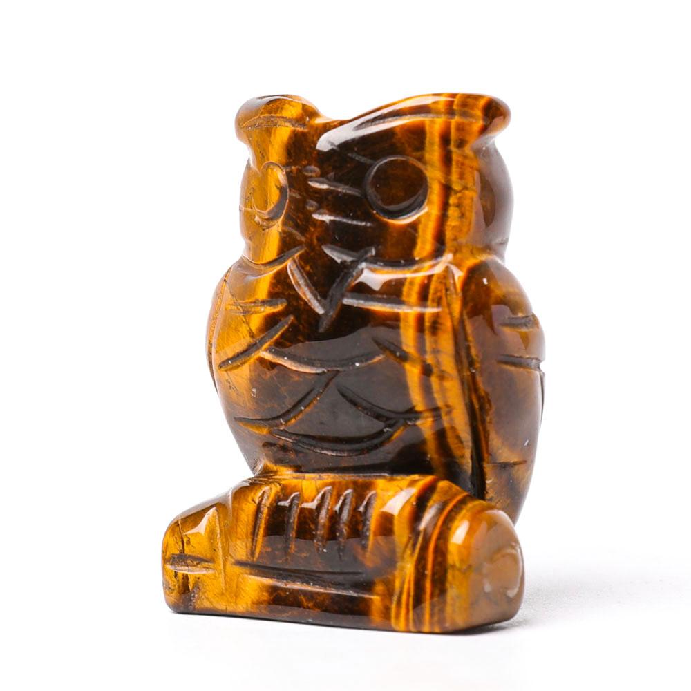 2.0" Tiger Eye Owl Figurine Crystal Carvings Animal Bulk Best Crystal Wholesalers