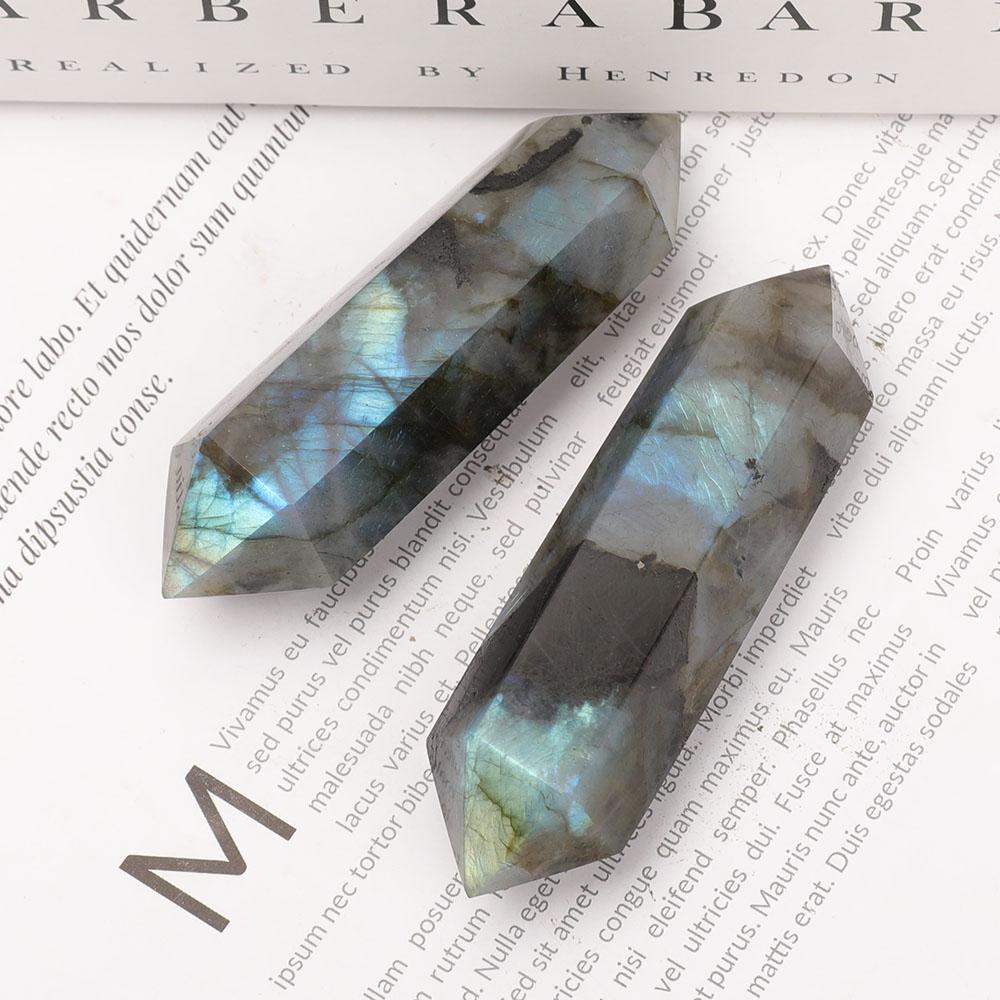 Set of 2 Labradorite Double Terminated Towers Points Bulk Best Crystal Wholesalers