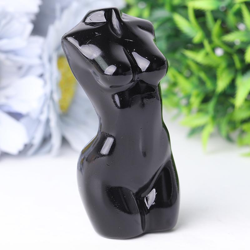 3" Black Obsidian Woman Model Body Crystal Carvings Best Crystal Wholesalers