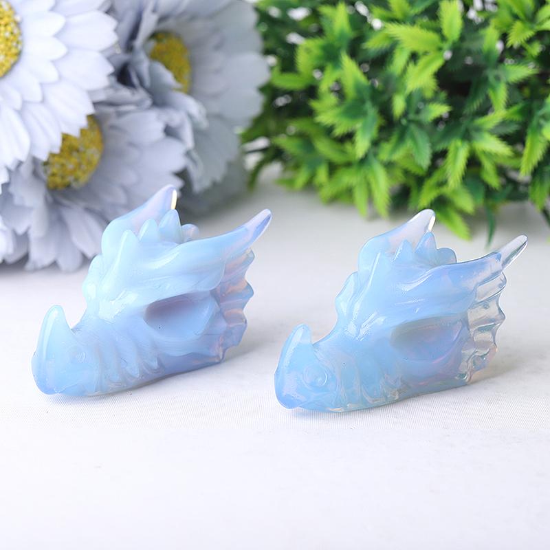 2.7" Blue Opalite Dragon Head Crystal Carvings Best Crystal Wholesalers